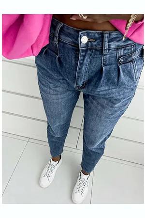 Star Style Modré fashion rifle s vysokým pásom+