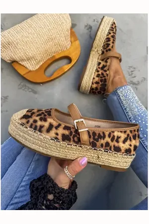 Star Style Leopardie sandále v štýle espadrille MAPIYA