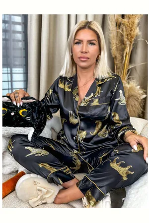 Star Style Vzorované saténové pyžamo SAFARI+
