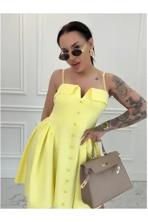 Star Style Žlté minišaty DONNALYNN