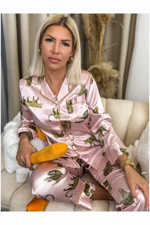 Star Style Vzorované saténové pyžamo SAFARI+