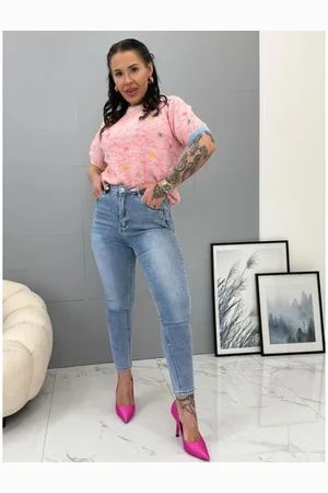 Star Style Elastické skinny rifle s vysokým pásom