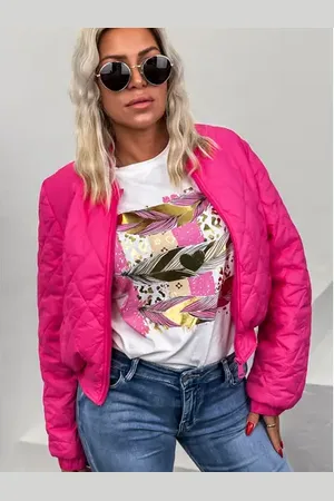 Star Style Prechodný štepovaný bomber kabát PATRICIA+