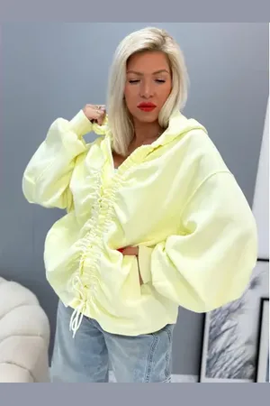 Star Style Žltá mikina na zips s kapucňou DIXIE