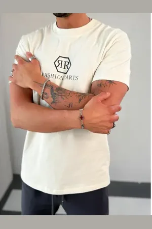 Star Style Béžové pánske tričko s potlačou