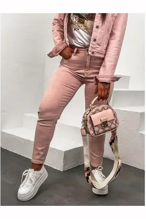 Star Style Púdrové mom fit rifle s vysokým pásom