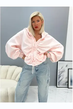 Star Style Svetloružová mikina na zips s kapucňou DIXIE