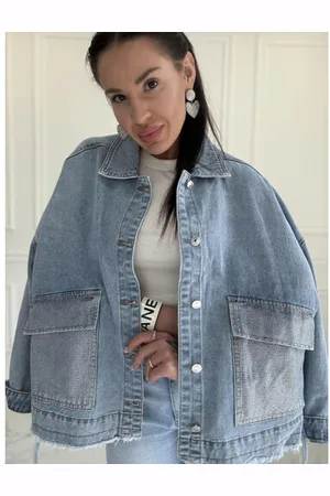 Star Style Dámsky denim kabát s kamienkami CELESTE