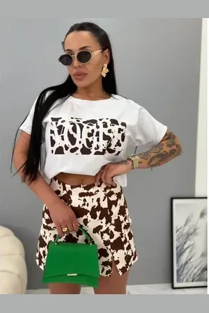 Star Style Biele tričko s potlačou VOGUE