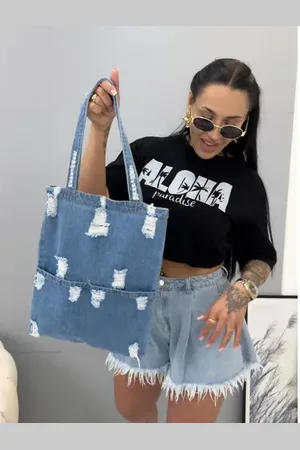 Star Style Dámska denim kabelka ROWANY+ farba: blue