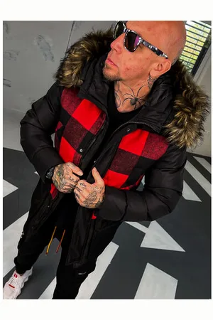 Star Style Pánska bunda s neodnímateľnou kapucňou+