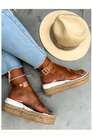 Star Style Transparentné sandále espadrilky NEISHA+