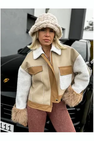 Star Style Zimná bunda s koženkovými detailmi CANDYS+