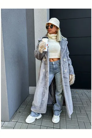 Star Style Dlhá kožušinková bunda s opaskom MEMORY+