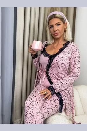 Star Style Trojdielne srdiečkové pyžamo LINDIE+