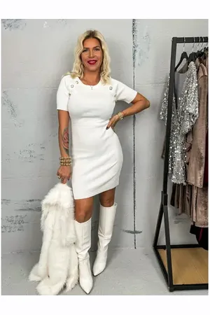 Star Style Elegantné šaty so zlatými gombíkmi LAURA+