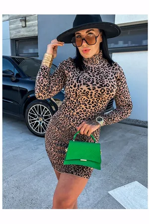 Star Style Rolákové leopardie šaty NYHAN+
