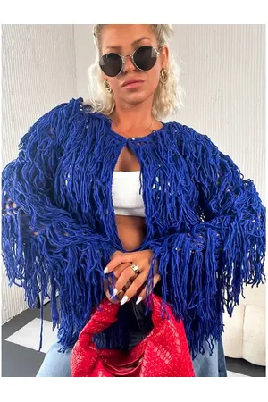 Star Style Modrý háčkovaný kardigán SUZANNA+