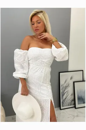Star Style Dlhé madeira šaty s bočným rozparkom LILIOSA