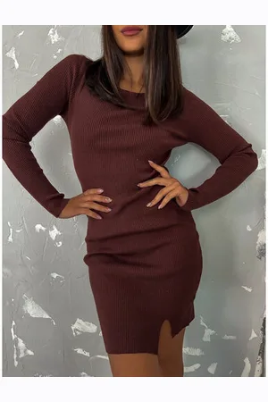 Star Style Hnedé úpletové šaty ARIELA+
