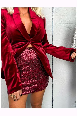 Star Style Bordová flitrovaná sukňa PAMMY+