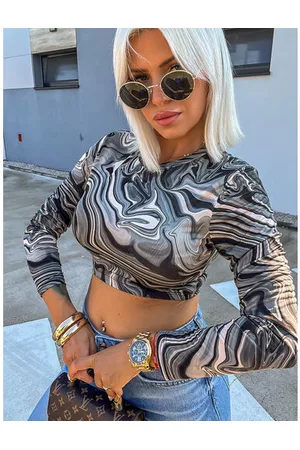 Star Style Vzorovaný crop-top ARABELLA+
