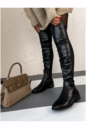 Star Style Čierne čižmy nad kolená DANIELA+