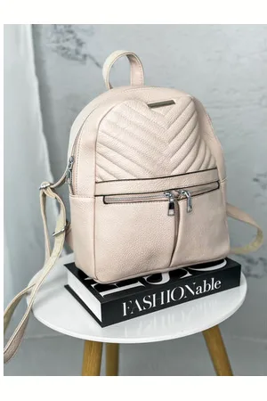 Star Style Broskyňový ruksak so striebornými detailmi KITTY+
