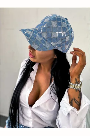 Star Style Denim šiltovka zdobená flitrami+ farba: light blue