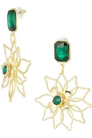 Star Style Elegantné náušnice+ farba: gold/green