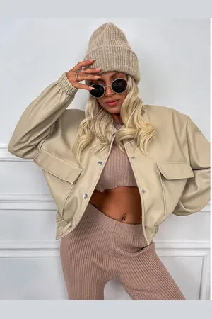 Star Style Prechodný koženkový bomber kabát LEYA+