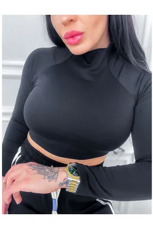 Star Style Čierny top s dlhým rukávom AVERIE+