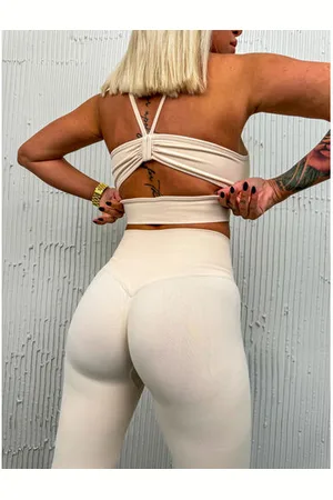Star Style Béžový športový crop-top+