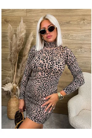 Star Style Rolákové leopardie šaty NYHAN+