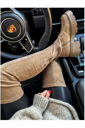 Star Style Semišové čižmy nad kolená MESSINA+