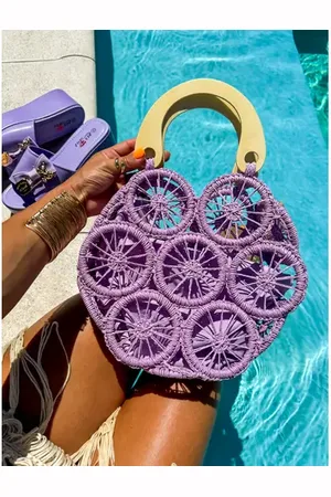 Star Style Prútená kabelka LOLA+ farba: purple