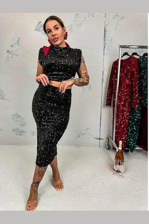 Star Style Velvet blúzka zdobená flitrami SHYLA+
