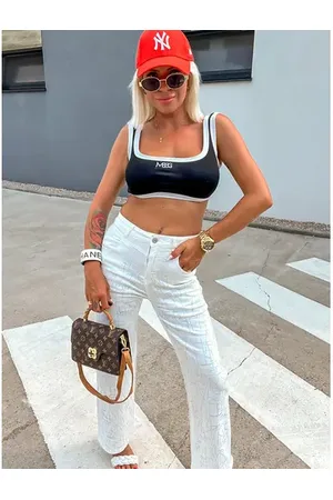 Star Style Zvonové rifle zdobené kamienkami+