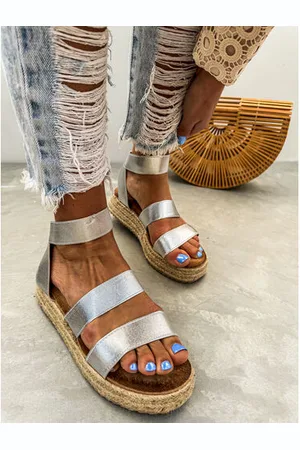 Star Style Strieborné dámske sandále RUTHELLE+