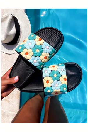 Star Style Kvetované gumené papuče FLOWER+
