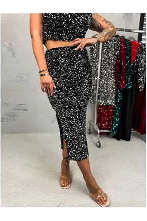 Star Style Velvet sukňa zdobená flitrami GABBY+