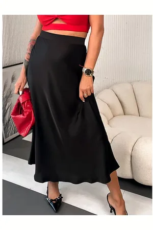 Star Style Dlhá saténová sukňa s gumeným pásom ALEXIA+