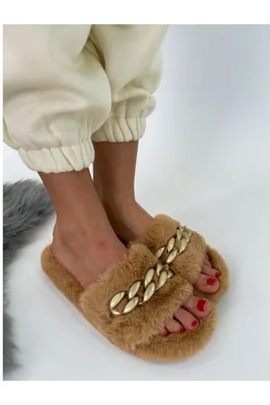 Star Style Chlpaté papuče s retiazkou KERY+