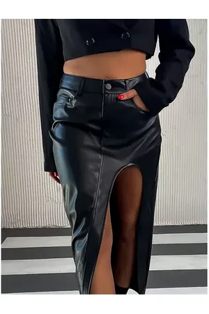 Star Style Dlhá koženková sukňa FENNA+
