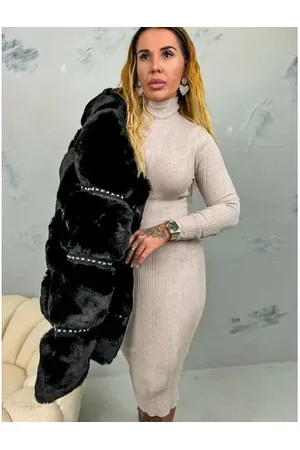 Star Style Vrúbkované rolákové šaty MANCY+