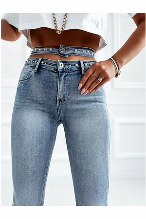 Star Style Skinny rifle zdobené kamienkami a korálikmi+