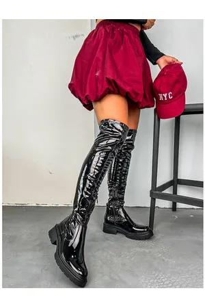 Star Style Lakované čižmy nad kolená BRIELLE+