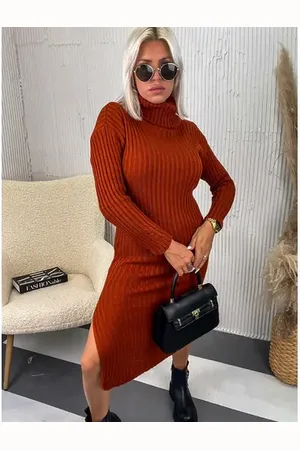 Star Style Dlhé pletené rolákové šaty NEVYNA+