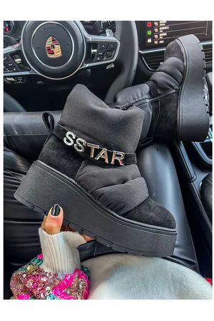 Star Style Čierne dámske snehule BROOKLYN+