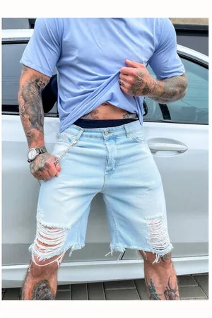 Star Style Roztrhané pánske džínsové bermudy +